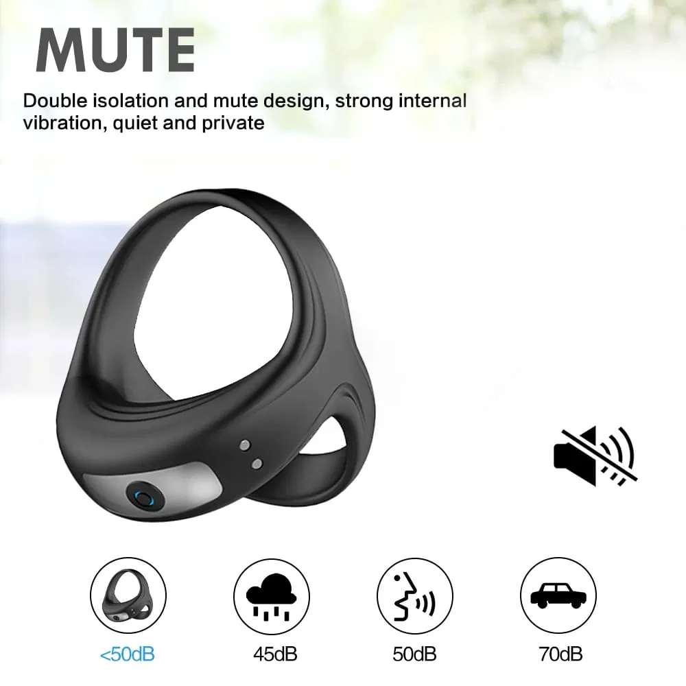 Powerful Vibrator Cock Ring for Men Delay Ejaculation Penis Ring Sex Toys Lock Penisring Cockring Adult Male Sex Supplies 18+ — image 5