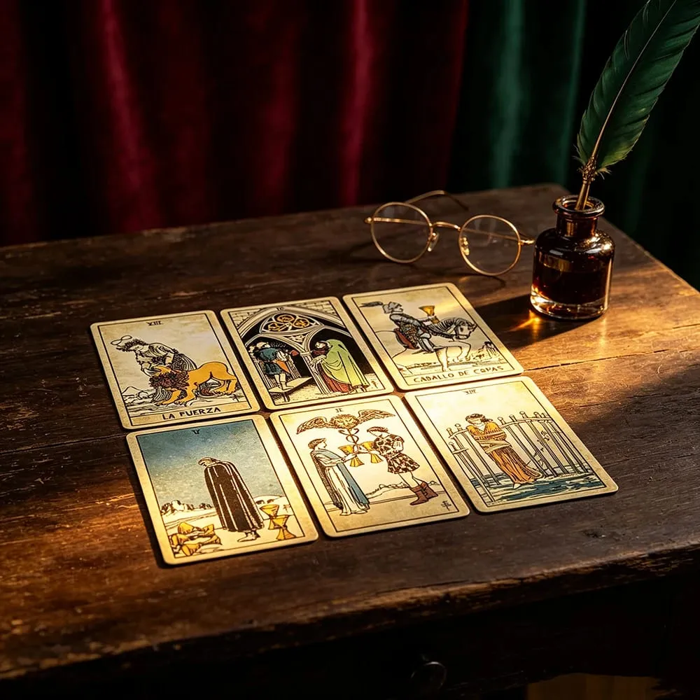 Vintage Español Tarot Deck 78 Tarot Cards Spanish Version Fortune Telling Divination Board Game Cards Game for Beginners