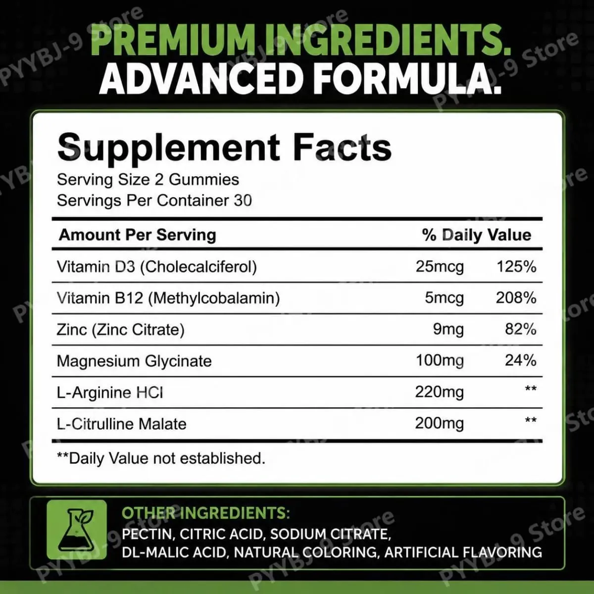 Googeer Men's Endurance Gummies Energy and Vitality Support Blood Flow & Post Training Muscle Recovery Support 60 Count — image 6