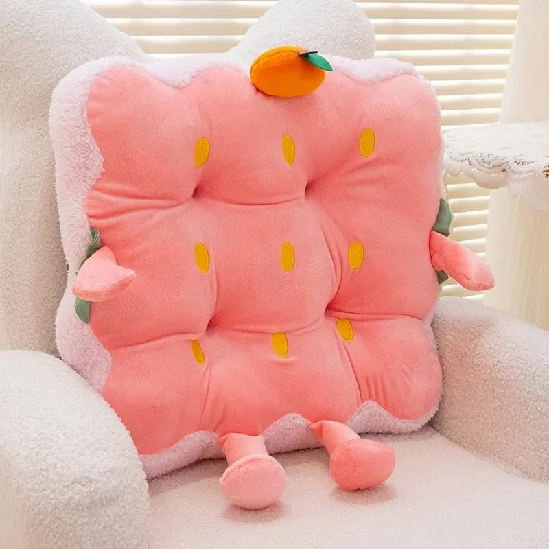 40 cm schattig aardbei zitkussen fruit roze aardbei zachte pluche gevulde stoelmat voor kantoorbank woonkamer thuisbank