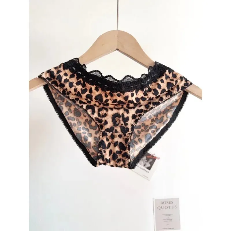 Sexy Leopard Print Lingerie Set Women Wireless Invisible Push Up Small Breasts adjustable A To C Cup sheer Lace Pure Design S-X
