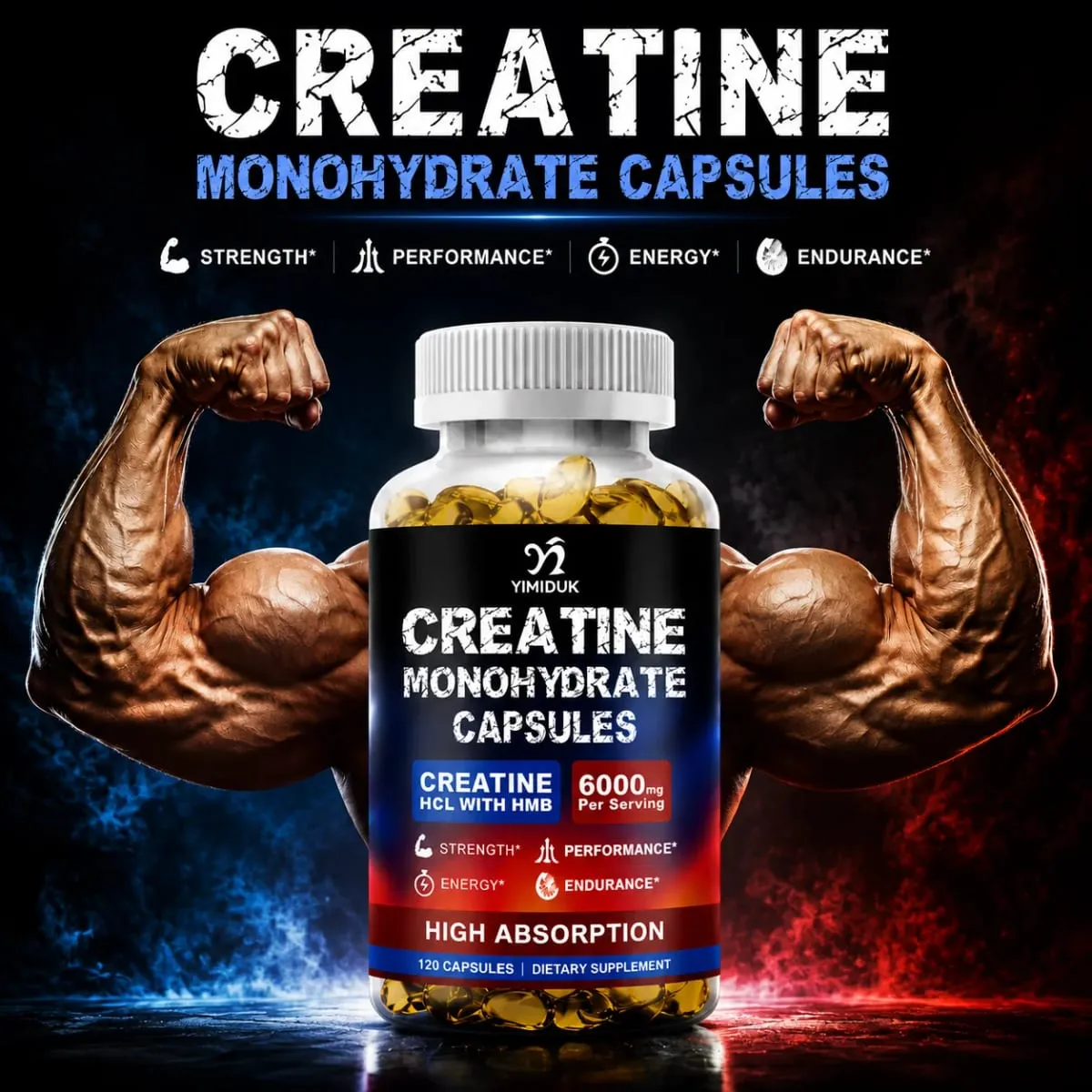 Creatine Monohydrate Supplement with HMB Support Muscle Recovery Boost Cellular Energy Endurance Muscle Fatigue Performance — image 2