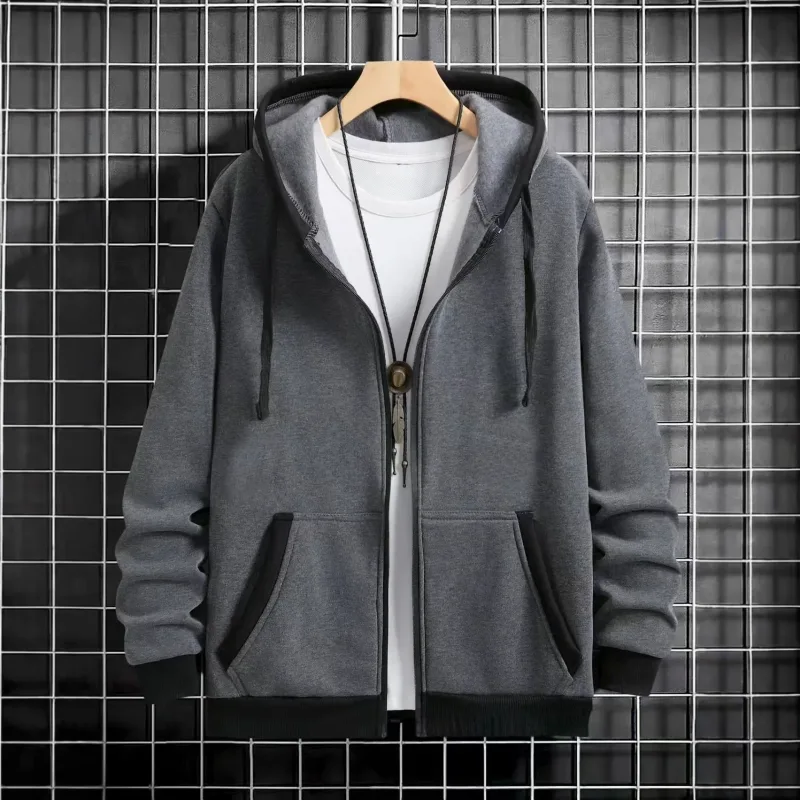 Thickened Men's Hooded Zipper Cardigan Casual Outerwear Fashionable Sweatshirt Autumn Winter New Arrival Cross-Border Style — image 6