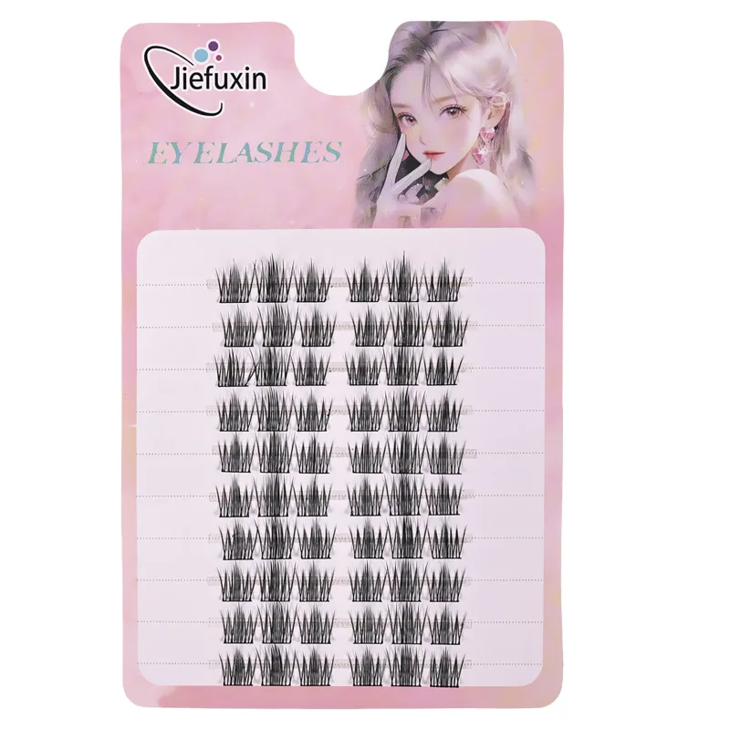 Tapered Thick Fox Eye Manga Cluster Lashes Jiefuxin Large Capacity Tray DIY Segmented Individual Self-Graft Lash Extensions — image 18