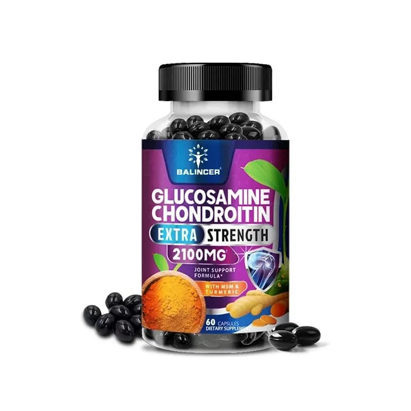 Glucosamine Chondroitin Turmeric & MSM - Joint Health Supplement Antioxidant Helps Relieve Back Knees and Hand Pain