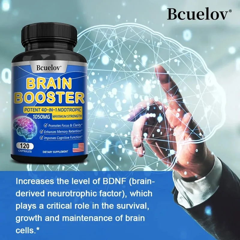 Brain Nutrition Capsules - Dietary Supplement 40-in-1 Potent Formula Vegan Non-GMO Supports Focus and Brain Health — image 4