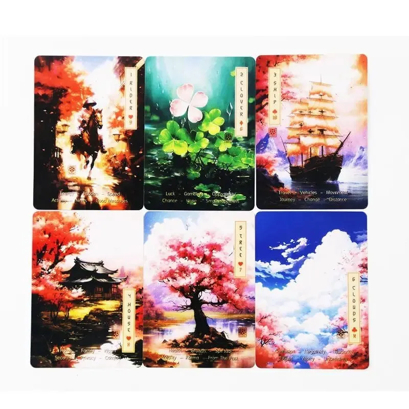 Japanese Cherry Blossom Themed Oracle Cards 9*6cm Le Sakura Lenormand Cards - 36 Card Deck with Keywords — image 4