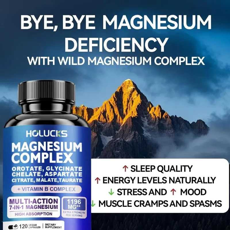 Magnesium Complex Supplements-Memory Bone & Promotes Brain Health Sleep Support Muscle Relaxation Stress & Anxiety Relief