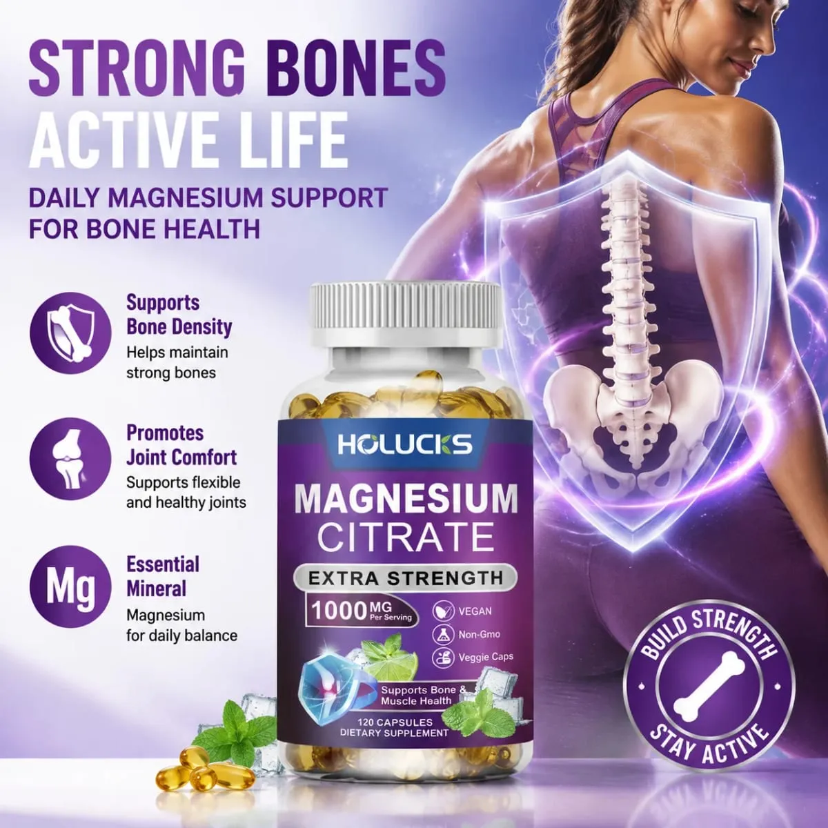 Yimiduk Premium Magnesium Citrate Supplement for Healthy Blood Pressure Bone Density & Overall Wellness Nervous System Vegan — image 4