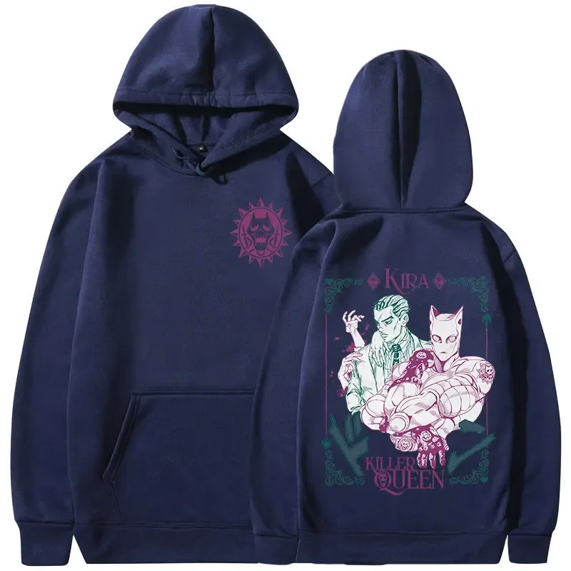 Anime JoJo Bizarre Adventure Hoodies Kira Yoshikage Killer Queen Sweatshirts Men Women Clothing Fashion Casual Comfort Pullovers