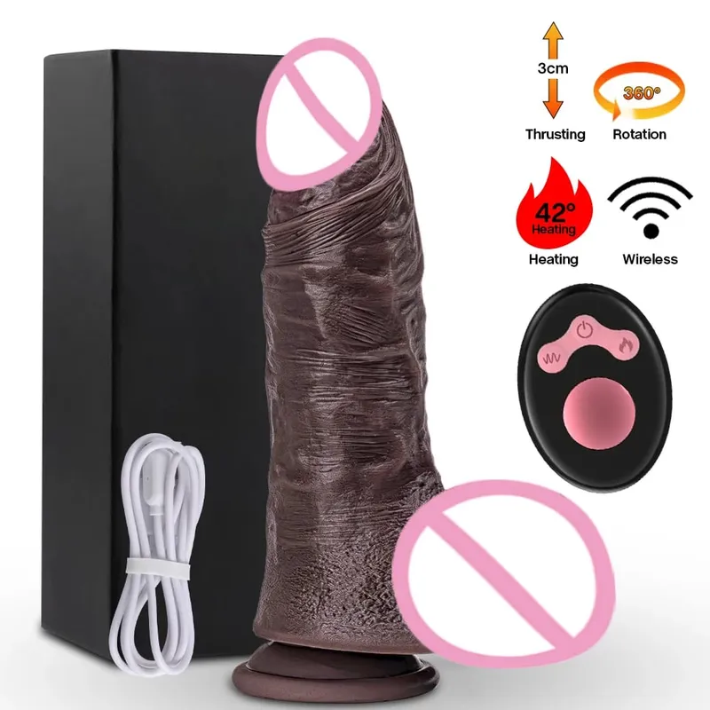 10 Modes Penis Vibrating Rotating Heating Telescopic Thrusting Dildo Vagina Dick Anal Use Unisex Electric / Manual Sex Toys