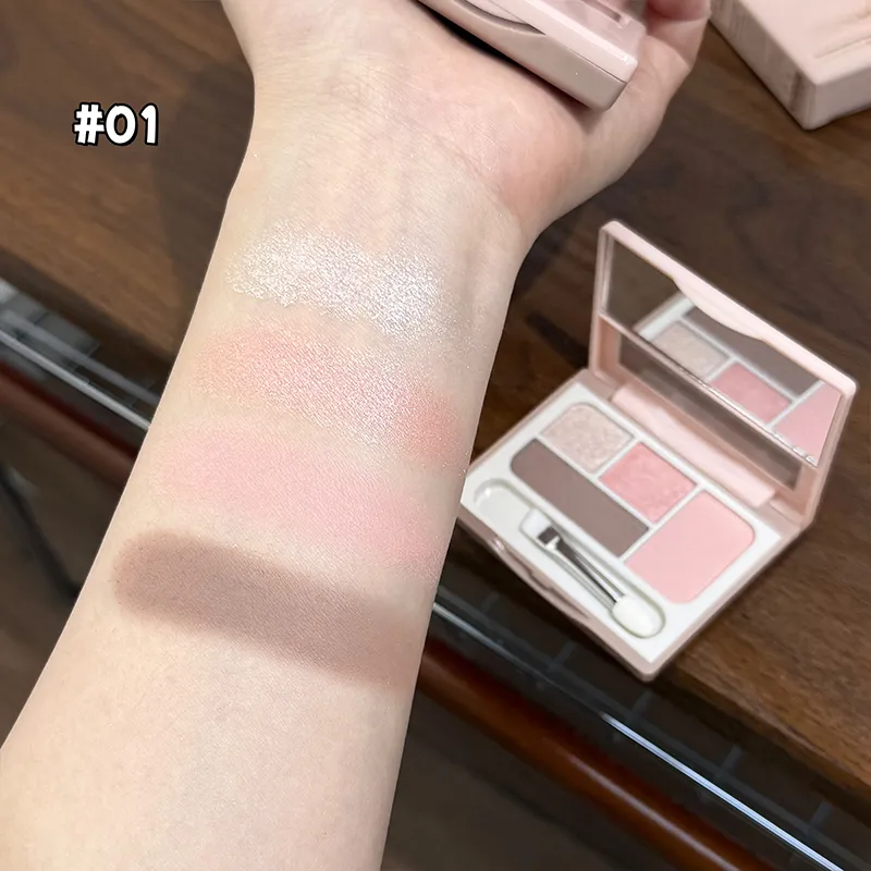 ART VALUE 4 Colors Eyeshadow Palette Glitter Pearlescent Matte Eye Shadow Shimmer Makeup Lasting Eye Makeup Contouring Highlight