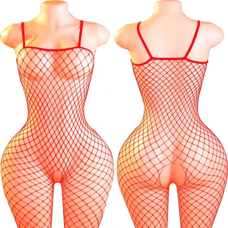 Black Fishnet Off-Shoulder Open-Crotch Bodystocking Lingerie Set Sexy Crotchless Teddy Bra Women's Erotic Underwear 2026 — image 16