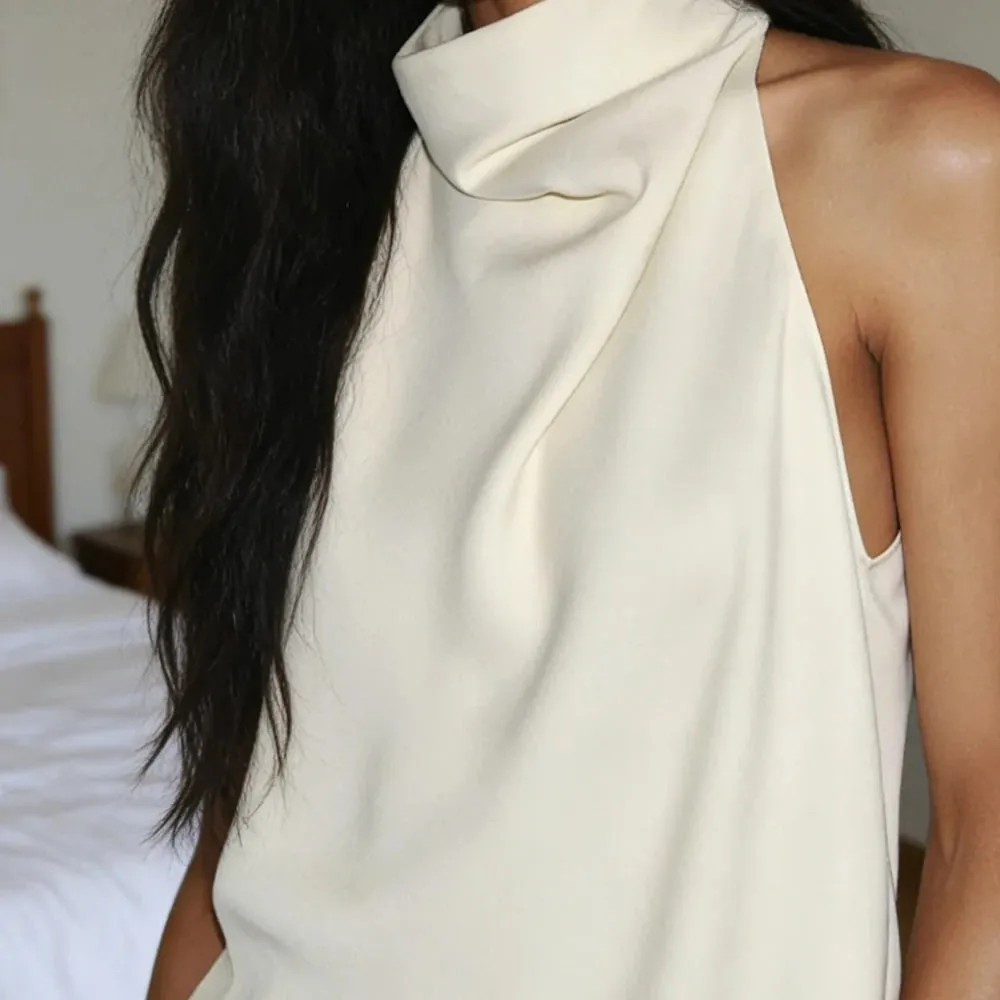 Women Summer Coquette Backless Halter Crop Tops Solid Satin Slip Tank Top Casual Office Ladies Off Shoulder Evening Party Vests