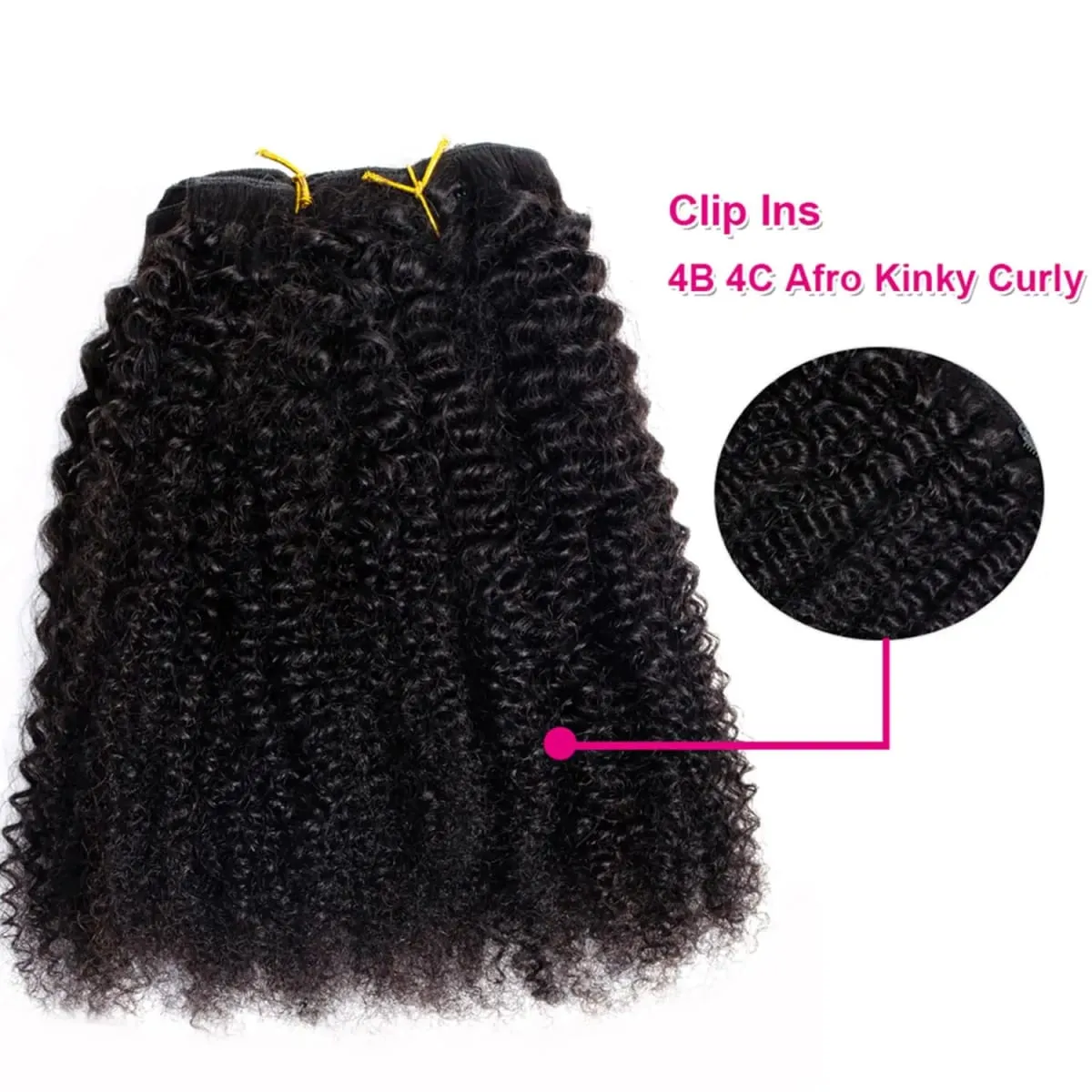Afro Kinky Curly Clip In Hair Extensions 120G 8Pcs/Set Full Head Natural Black Hair Brazilian Curly 100% Unprocessed Human Hair — image 5