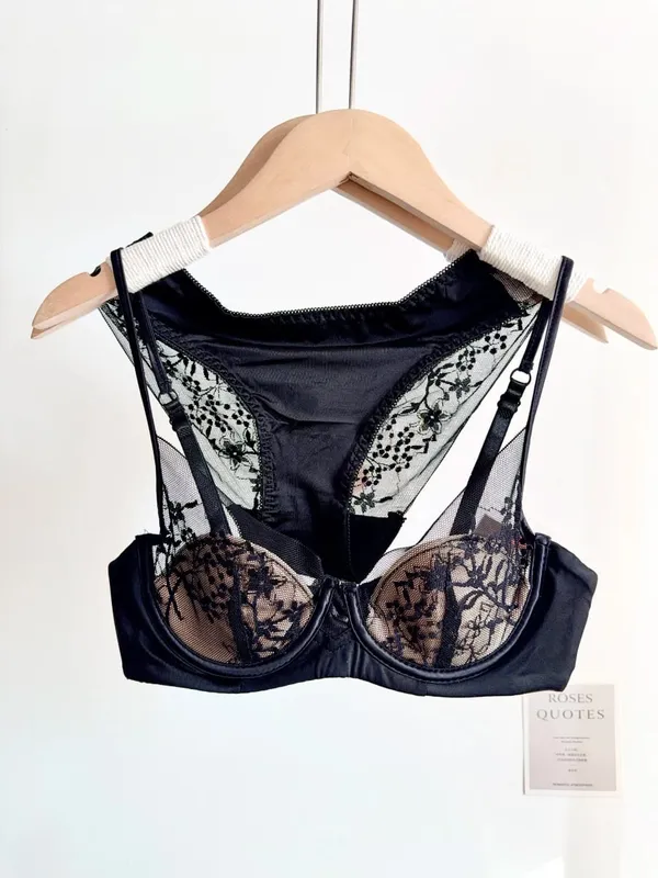 Women Red Sexy Lace Bra Set Push Up Soft Underwire Thin Lingerie Comfortable Support for Small Bust Female Underwear Suit S-XL — image 12