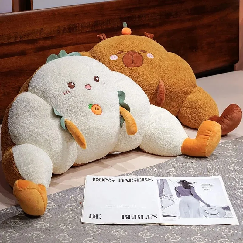 70 cm Croissant Polštář bederní opěrky Roztomilý Kapybara Mrkvový Toast Měkká vycpaná plyšová hračka Pohovka Polštář Židle Opěradlo Polštář Přívěsek Dárek