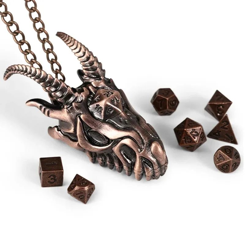 7pcs DND Mini Dice Set With Dragon Necklace Dice Case Polyhedron Metal Dice For RPG MTG Table Game Board Games Dice Set — image 2