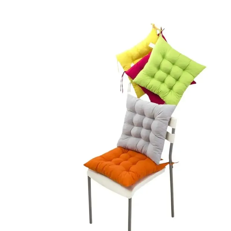 Non-deformable Thick Padded Square Seat Cushion Cute Cartoon Prints with Fixed Ties for Long Time Sitting