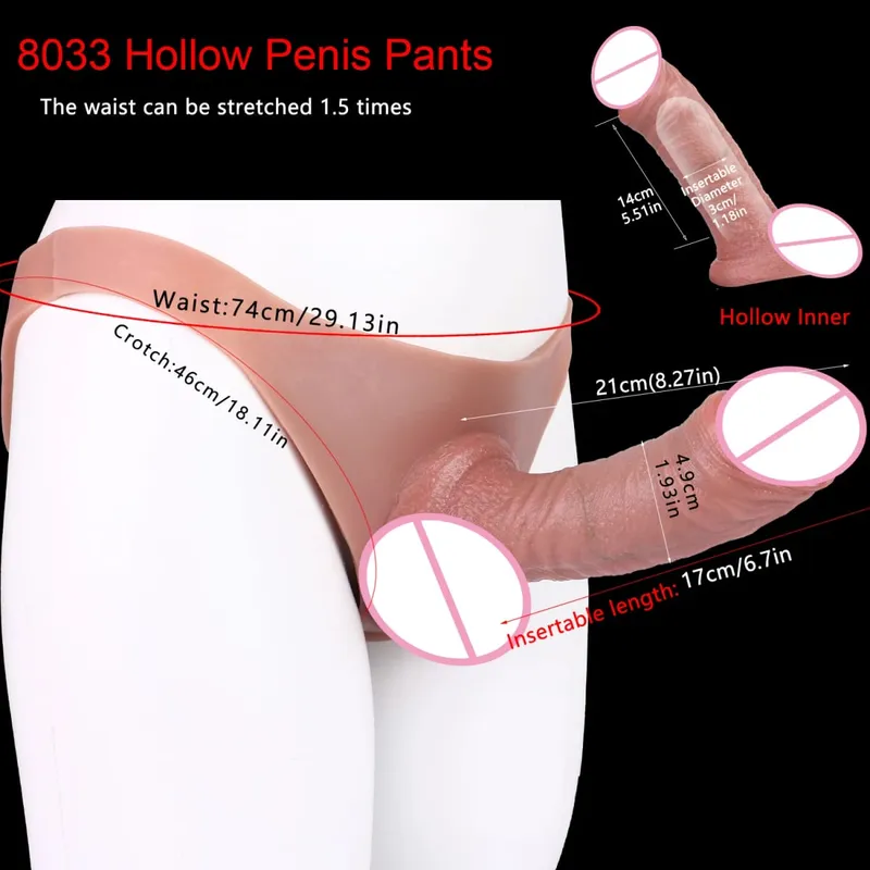 Large Realistic Men's Penis Sleeve Pants Silicone Super Soft Adult Men Strapon Erotic Products Dick Extender Sex Toy 18+ — image 25