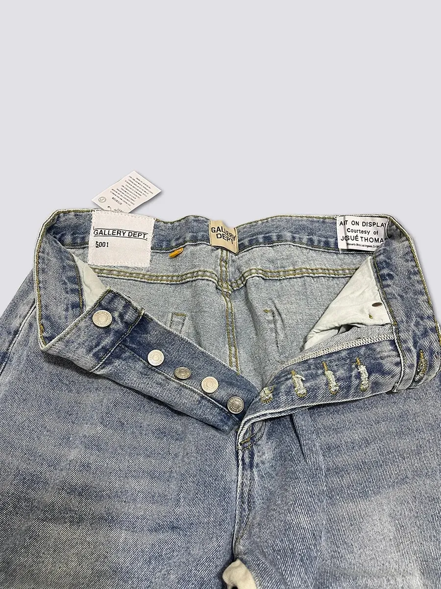 Denim Bell-bottoms Washed And Worn Patchwork Jeans
