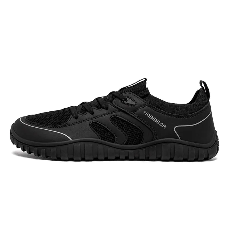 Laufsneaker mit breiter Spitze, Unisex, minimalistisches Mesh, atmungsaktive Schuhe, Kunstleder, Schnürsenkel, Wandersneaker