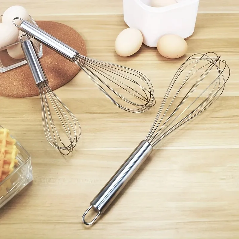 1Pc Stainless Steel Manual Whisk Modern Simple Baking Utensil Durable Rust Resistant Easy To Whip Eggs Cream Batter Easy Clean For Home Kitchen Baking For Baking Enthusiasts Homemade Cake Dessert Cooking Stirring Gadget — image 6