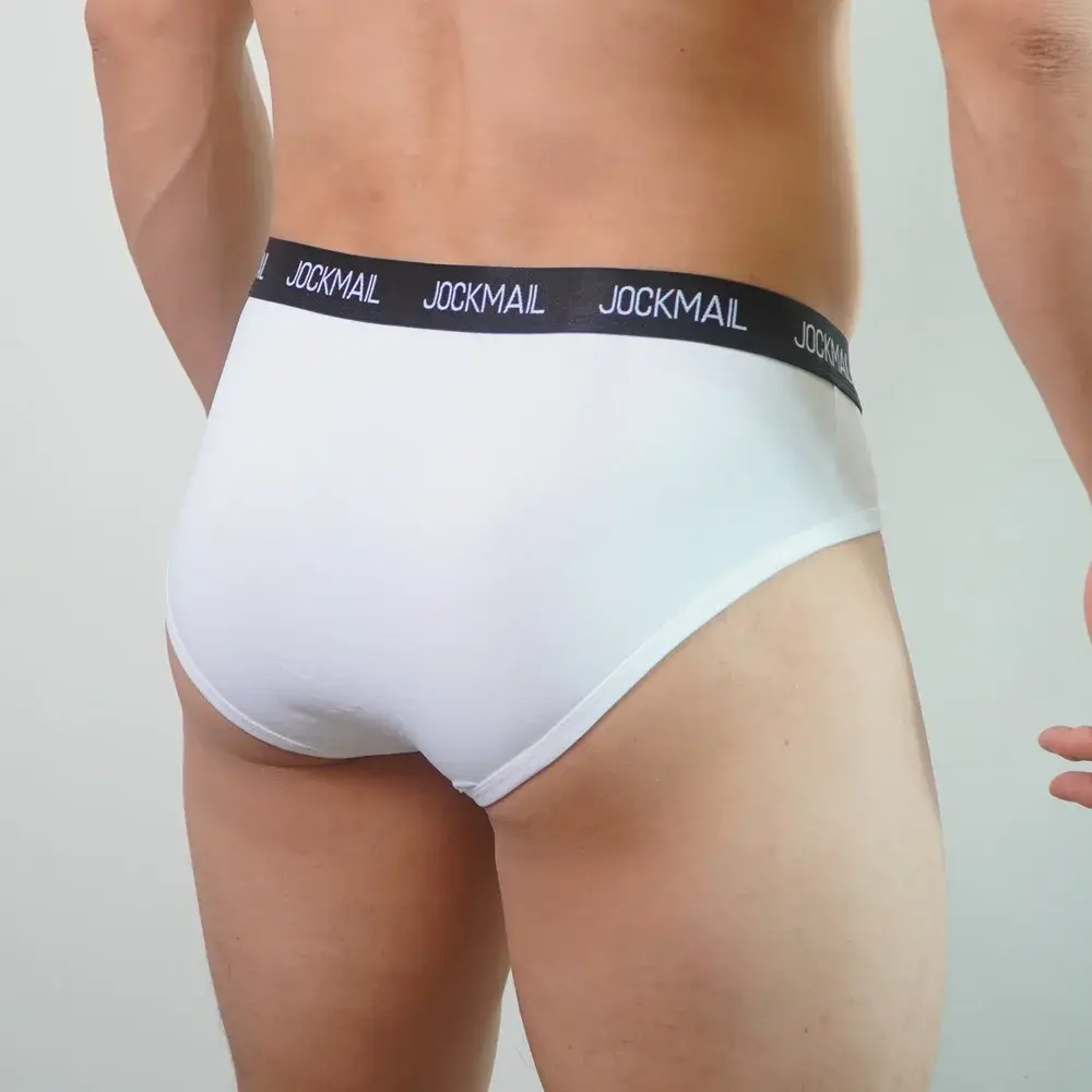 Jockmail メンズ下着ローウエストセクシーなレタースポーツ通気性の夏のアイスシルクブリーフビッグバッグナイロン無地男のパンティー
