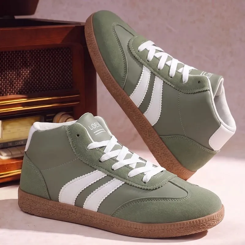 Men High‑Top Retro Sneakers Soft Upper Rubber Sole Lace‑Up All‑Match Shoes For Daily Casual Street Campus City Walking — image 2