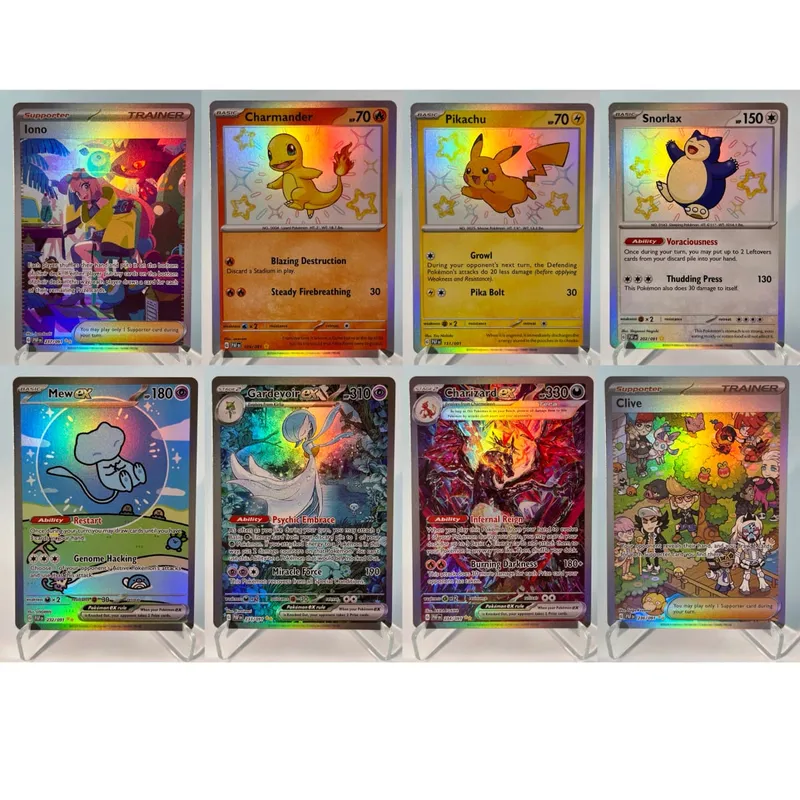 Pokémon 151 PKM Cards PTCG3-D Bulbasaur Squirt Rainbow Gengar ex Holographic Ex GX Rare Collection Battle Toys Gifts for Hobbies — image 8