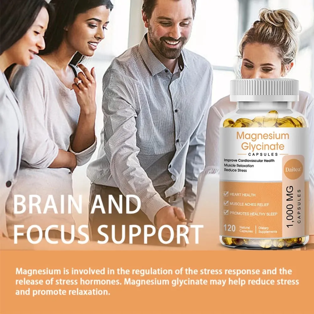 Magnesiumglycinattilskud med vitaminer til fremme af naturlig søvn reducerer stress og angst og understøtter knoglesundhed — image 4