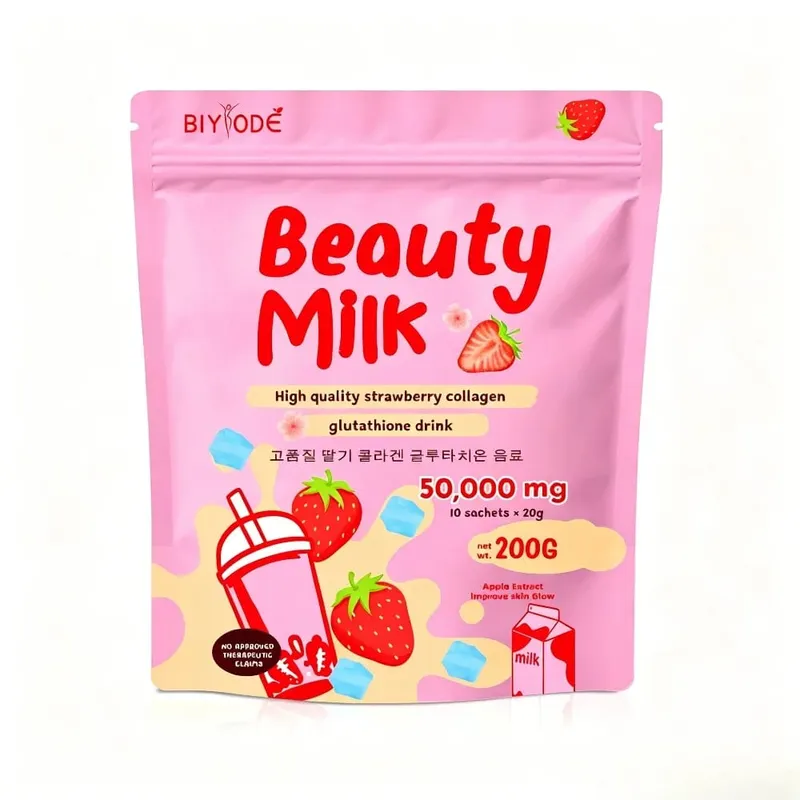 Strawberry Collagen Glutathione Drink Mix with Apple Extract for Skin Glow Support 10 Powder Sachets x 20g Net 200g — image 8