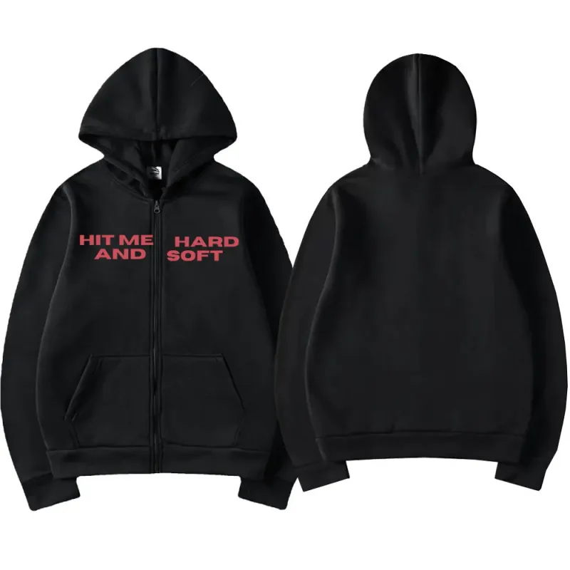 Hit Me Hard and Soft 2025 Tour Zipper Hoodies Fans Gift Men Women Clothing Pullovers Fashion Hip Hop Zip Up Sweatshirts Jackets