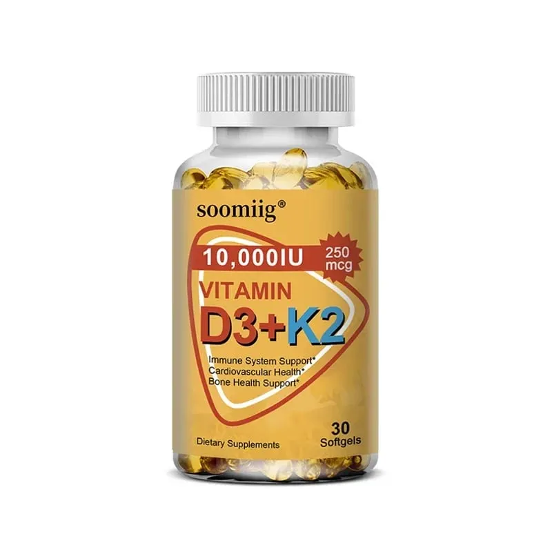 Vitamin D3 K2 Softgel Capsule Supplement Support Joint Bone and Immune Health Strong Bones & Healthy for Men Women
