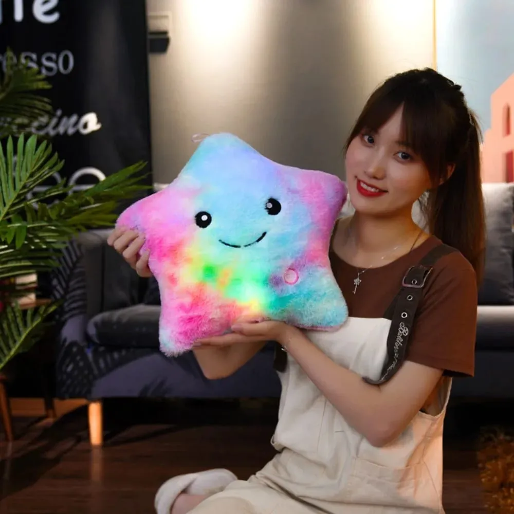 New LED Electronic Star Plush Toy Soft Star LED Star Doll Toy Home Decoration Baby Kid Toys Soft Star Pillow — image 4