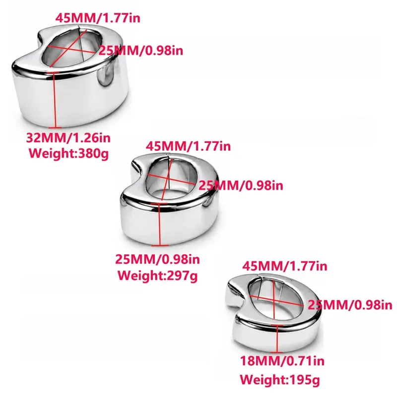 Stainless steel penis lock bondage cock Ring Heavy Duty male metal Ball Stretcher Scrotum Delay ejaculation BDSM Sex Toy for men