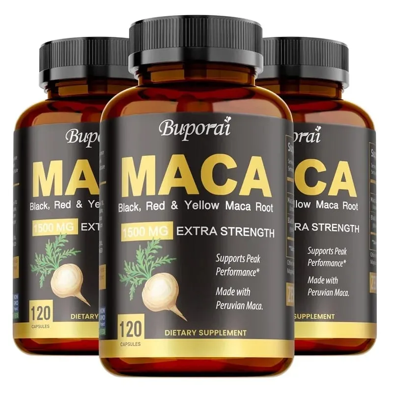 Maca Capsules - Reduce Fatigue Hormone Balance Regulate Mood Improve Athletic Performance Increases Energy and Endurance