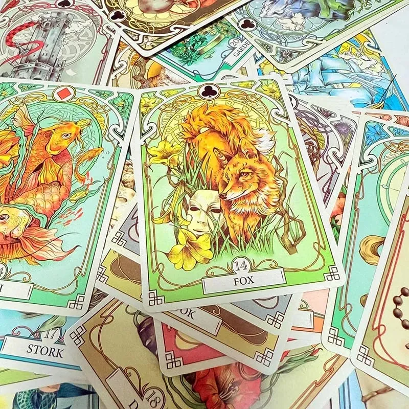 Ρομαντικά Lenormand Oracle Cards 37 Deck Art Nouveau English Vision Επιτραπέζια παιχνίδια για Party Family Women Deck — image 3