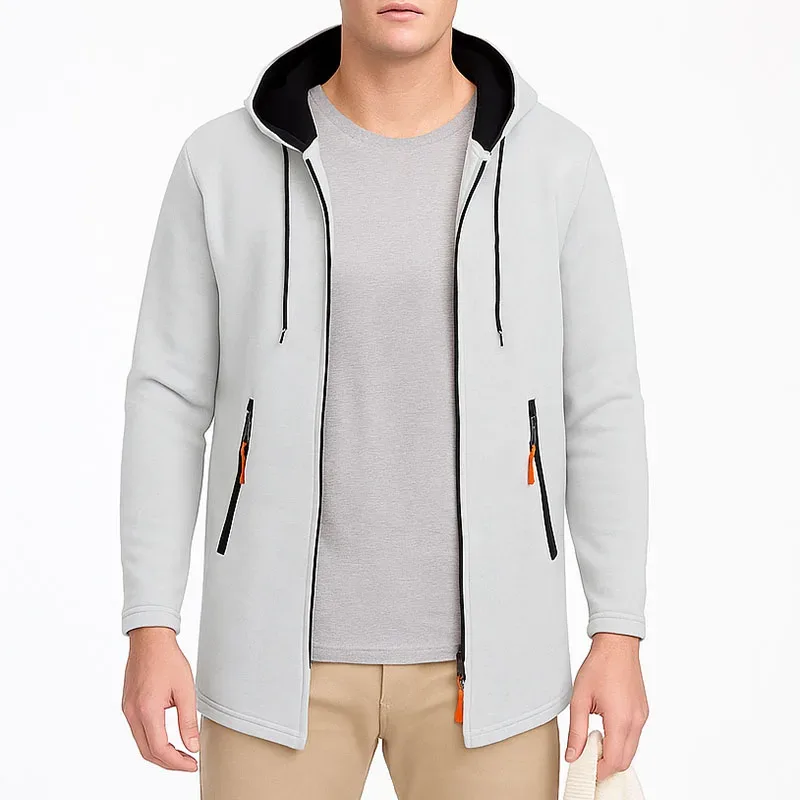 Men Sweatshirts Casual Hooded for Men with Zip Pockets Full Zip Long Sleeve Sweatshirt Sports Hooded Jacket Oversize Outerwear — image 7