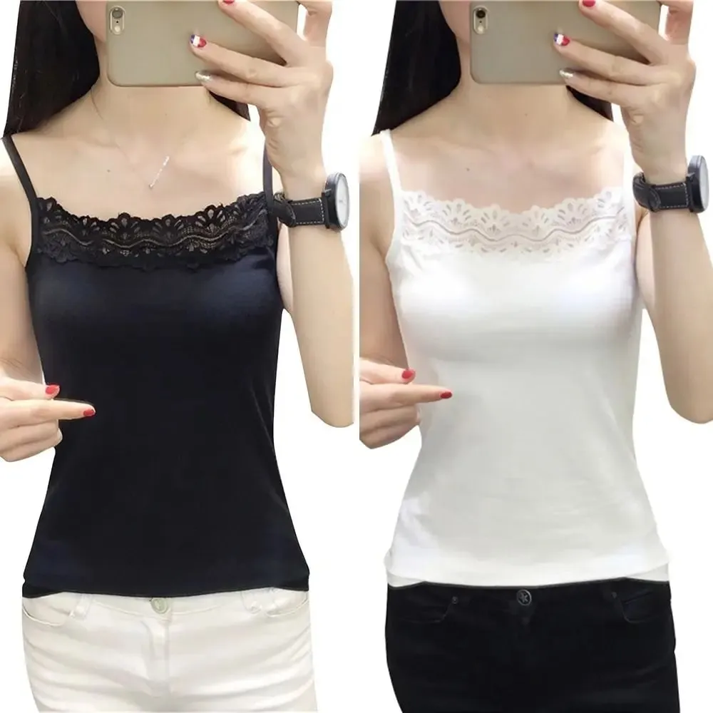 Casual Spaghetti Strap Sommer Tank Tops Med Blonde Slim Cami Top Shirt Sport Undertøj Vest Korset til Damer