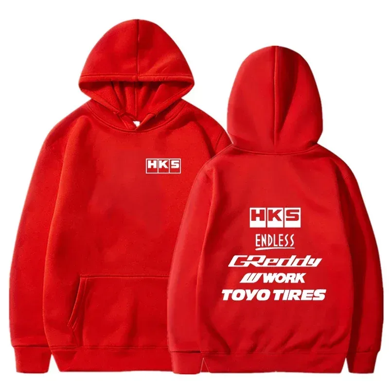 2025 Erkekler Moda Serin Hoodie Japonya JDM Modifiye Araba HKS SONSUZ Hoody Erkek Kadın Vintage Rahat Kazak Uzun Kollu Kazaklar