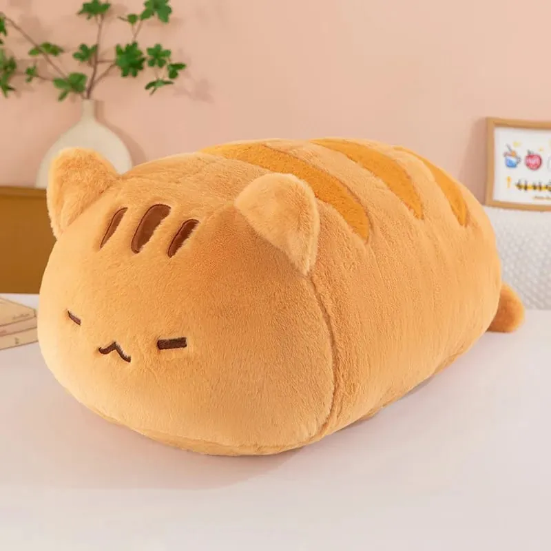 55/90cm Soft Cute Lying Cat Plush Pillow Nap Lumbar Back Support For Women Office Home Bedroom Sleeping Comfort Plush Cat Doll — image 2