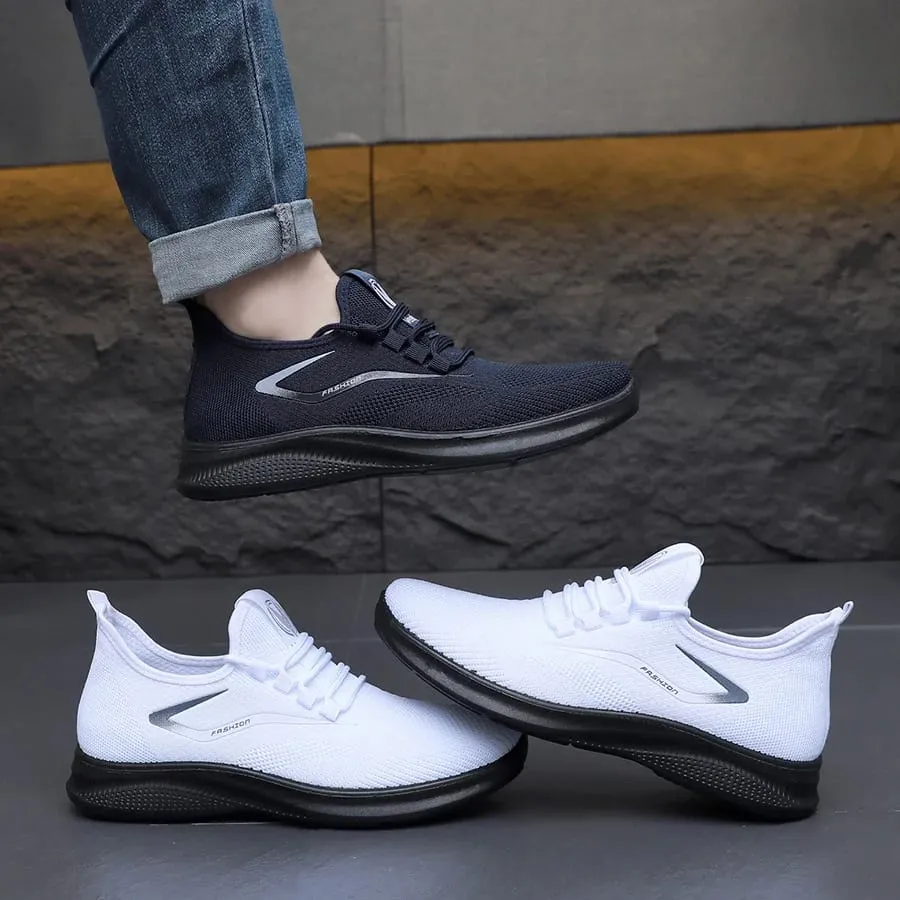 Men Comfort Knitted Loafer Sneakers 2026 New Arrival Breathable Air Knit Upper Slip On Shoes
