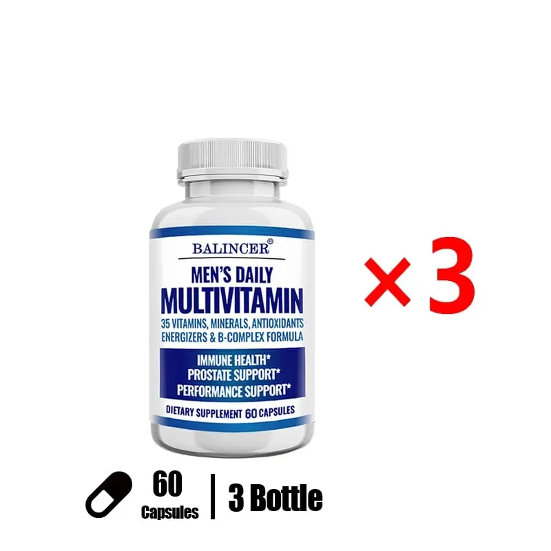 Men's Multivitamin - Improves Bone Strength Supports Energy & Endurance Enhances Cognition Supports Brain Eye and Heart Health