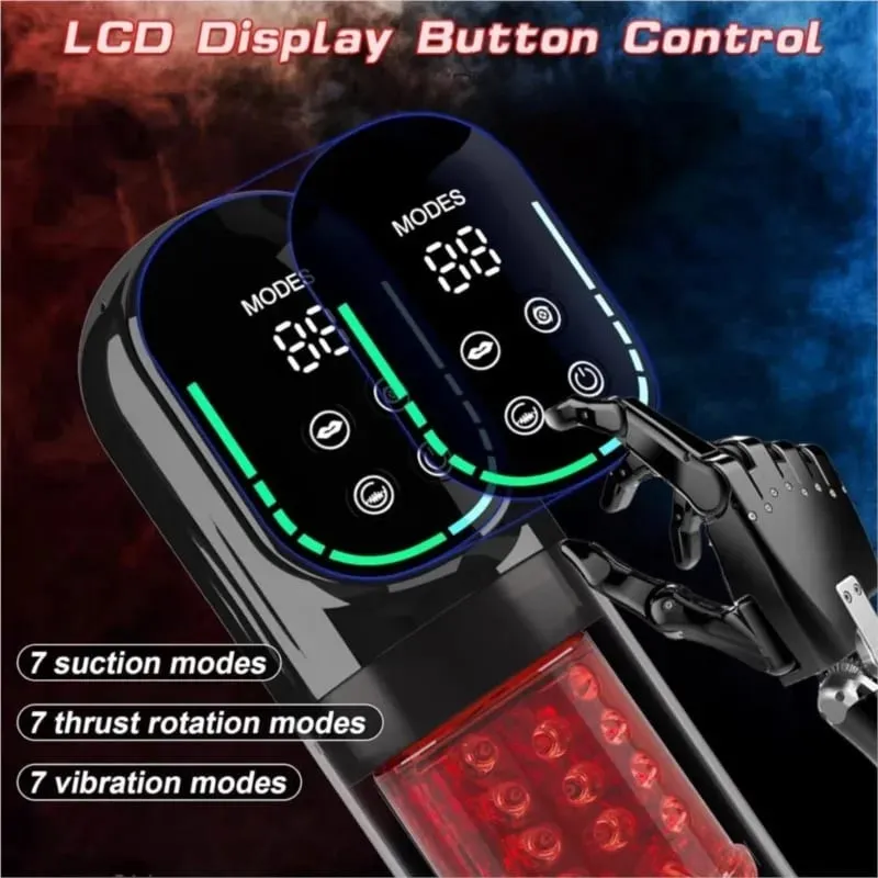 APP LED Automatische Männliche Masturbation Tasse 7 Saugen Rotierenden Lecken Stoß Modi Stroker Sex Spielzeug für Männer Blowjob Simulator — image 2