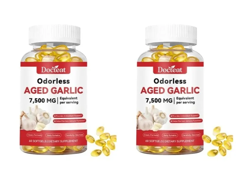 Estratto di aglio invecchiato inodore 7500 mg 60 capsule molli Ajo Envejecido Supplement Antiossidante e supporto immunitario Capsule molli di aglio quotidiano