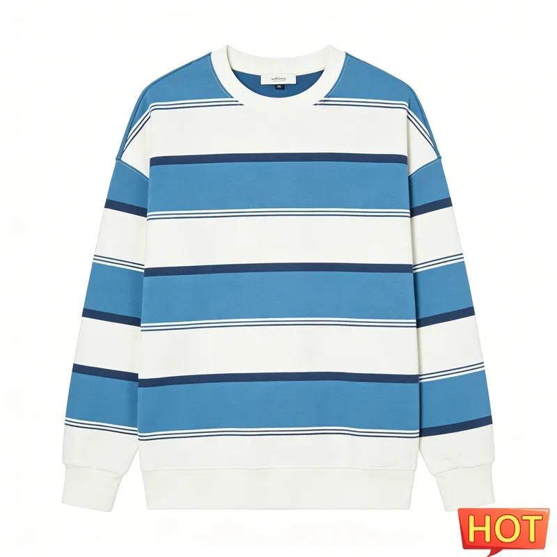 Simple Fashion Striped Pattern Sweatshirts For Men Casual Autumn 3D Printed Long Sleeve Hoodies Loose Daily Wear Basic Pullovers — image 5