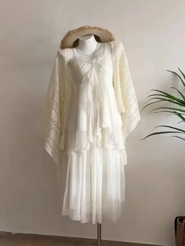 2026 Wanita Jepun Bunga Renda Manis Y2k Pembalut Estetik Pakaian Grunge Harajuku Tanpa Lengan Patchwork Pakaian Vintage Bergaya
