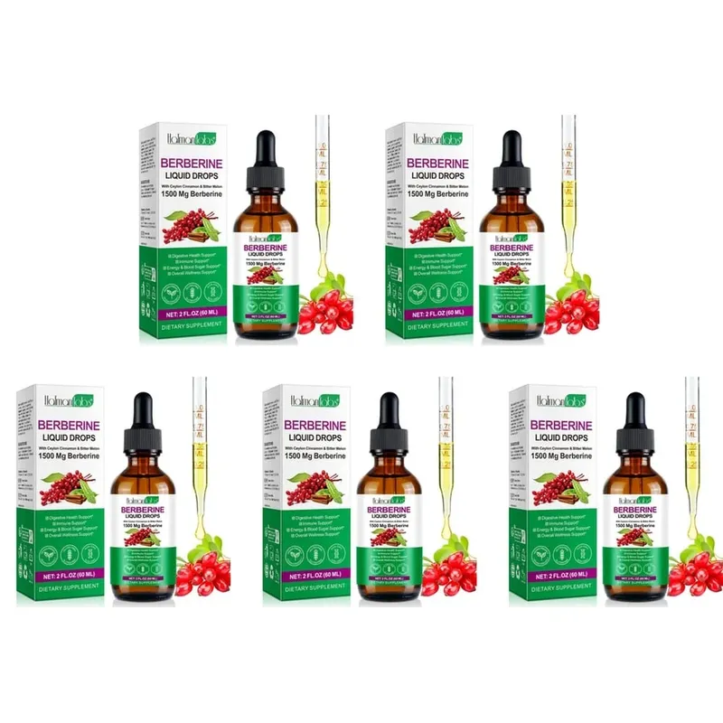 Holmanlabs Berberine Liquid Drops with Ceylon Cinnamon and Bitter Melon Digestive Health Support 1500 Mg Vegan Non-GMO 60 ML — image 11