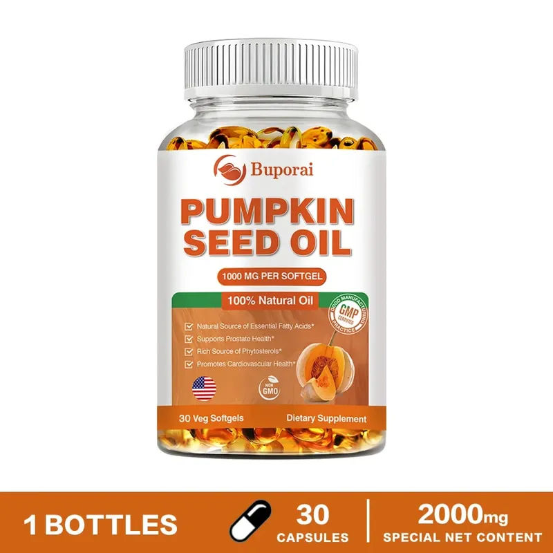 Pumpkin Seed Oil - Promotes Hair Growth Urinary Tract and Prostate Health Cardiovascular Support Supplement